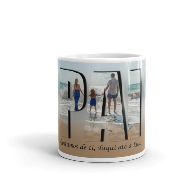 Caneca Pai Fotomontagem "Gosto de Ti daqui até à Lua"