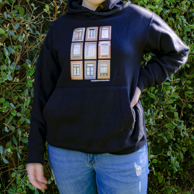 Sweat cardada com capuz Preta #Mod 1