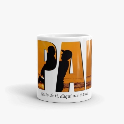 Caneca Pai Fotomontagem "Gosto de Ti daqui até à Lua"
