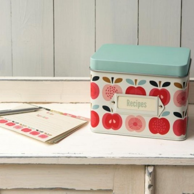 Vintage apple recipe tin