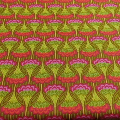 TECIDO FREE SPIRIT FLORES B12 PWAH059-BRASS