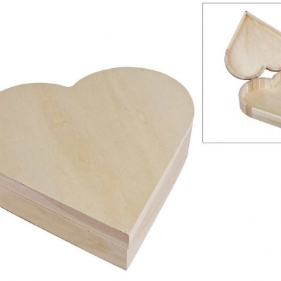 CAIXA CORAÇAO MADEIRA 25.3X24X6CM 460072