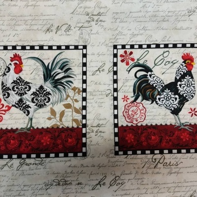 Tecido StudioE Fabrics "Le Poulet" 5463P T1589
