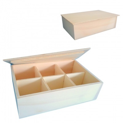 Caixa 6div. tampa de encaixe 15x22x6,5cm 9425.6