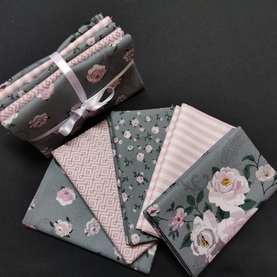 Conjunto de 5 FQ Stof Fabrics "ISABELLA ROSE" 230225A