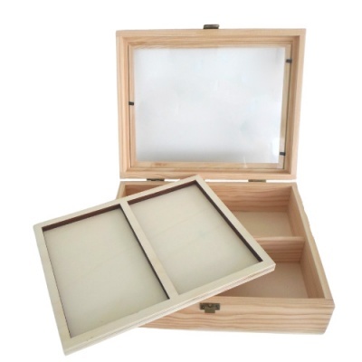 Caixa com divisórias em pinho 25x20x7,5cm 9433