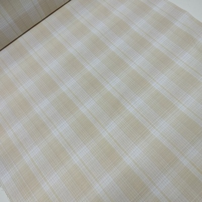 Tecido "One Sister" xadrez  creme HG33844