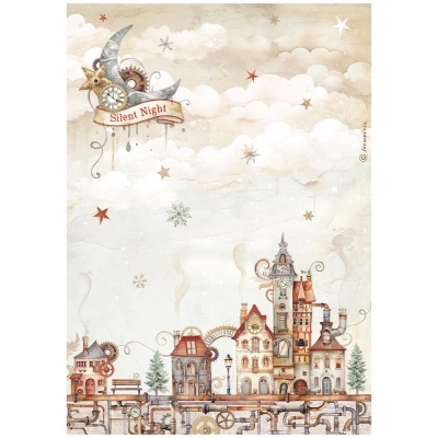 Papel arroz A4 - Gear up for Christmas cozy houses  DFSA 4936