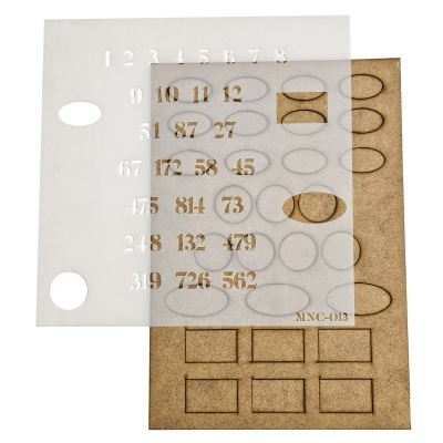 Conjunto placas mdf c/stencil c/Nº  640212