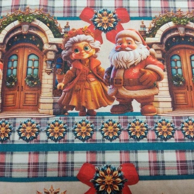 Tecido Igaratinga barrado Natal T 3437