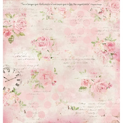 PAPEL PARA SCRAPBOOK DUPLA FACE - MON MONDE ROSE SD-1177