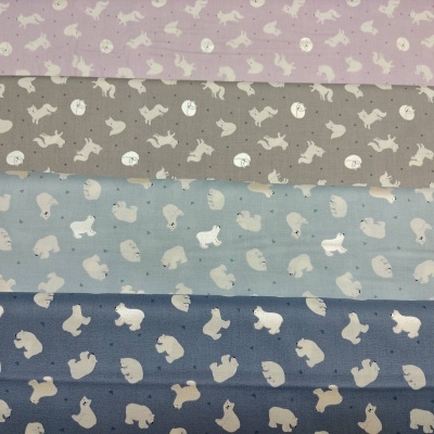TECIDO LEWIS & IRENE Small things-Polar animals Cinza T1701