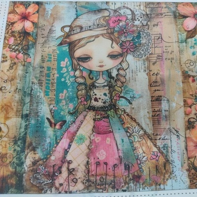 Tecido "Whish" painel Boneca FC1456