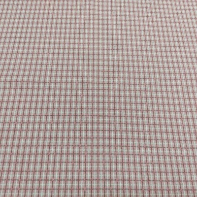 Tecido de algodão com padrão de quadrados vermelhos e brancos