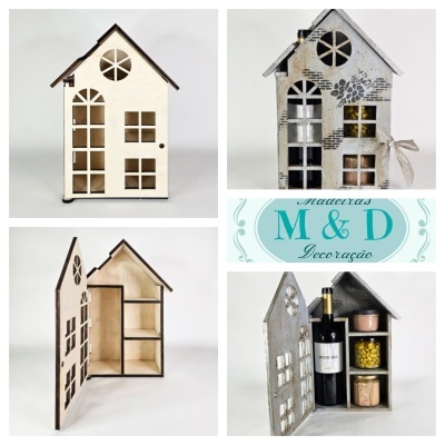 Casa /caixa madeira 3D 7671