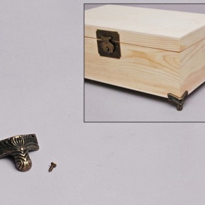 CONJ. 4 PÉS DOURADOS ENVELHECIDOS 2.3x2.3x2.2cm 90111