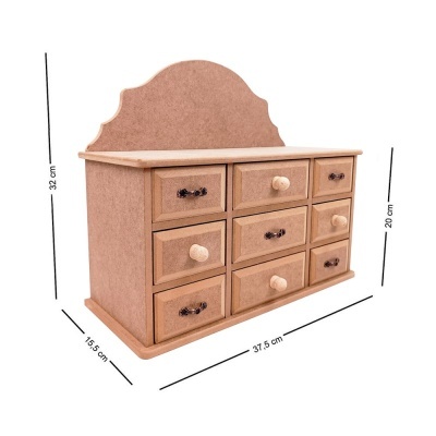 Mini móvel 9 gavetas mdf 37,5x15,5x20cm 650127