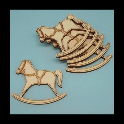 Aplicação cavalinho madeira c/6x8cm  98099