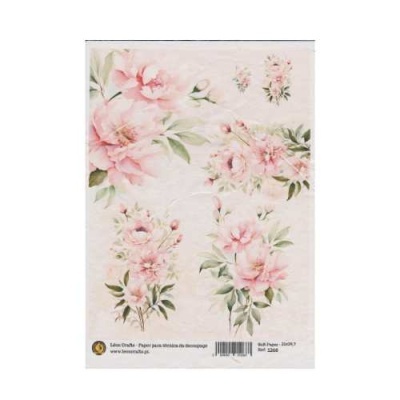 Papel de Arroz  - Pink Peony    Tamanho: 21x30cm  1268