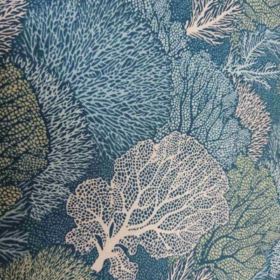 TECIDO TILDA COTTON BEACH CORAL REEF TEAL 100339 T1400A