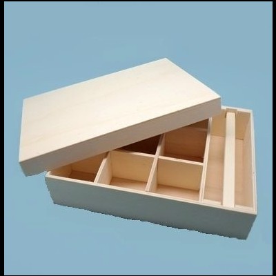 Caixa de bijutaria com ripa e divisórias de 24x19x6cm 9762