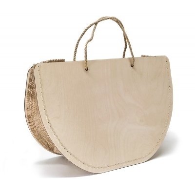 Woodbag bolso madeira/rafia 22x33x13cm WOO03