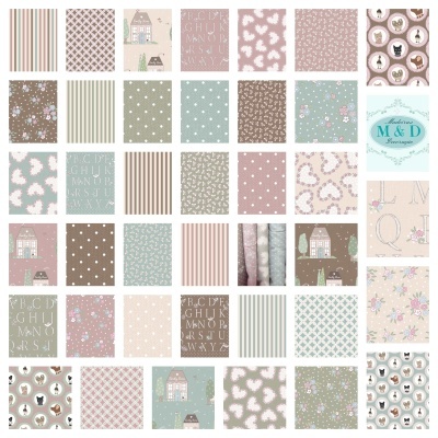 TECIDO "LOVE FAMILY" BY VÉRONIQUE REQUENA 52003