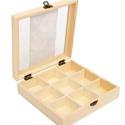 CAIXA MADEIRA 9 DIVISORIAS 20X20X5.5CM  871070