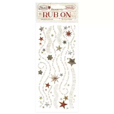 Rub-on 10,16x21,6cm - Gear up for Christmas  Stars DFLRB110