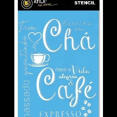 Stencil Chá e Café 20x30cm 80572