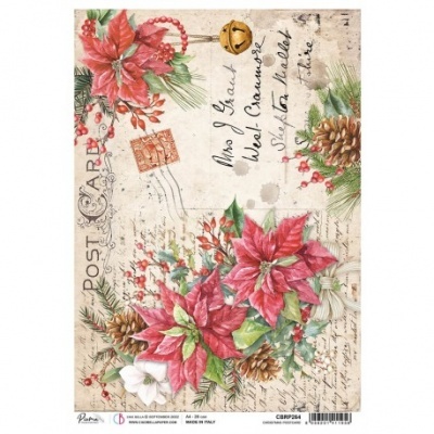 Papel arroz A4 Piuma Chistmas Postcard CIAO BELLA CBRP264