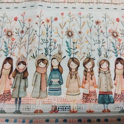 Tecido Fabricart digital barrado meninas  D956