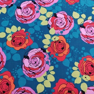 TECIDO ROBERT KAUFMAN FLORES B12 14038