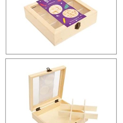 CAIXA MADEIRA 9 DIVISORIAS 20X20X5.5CM  871070