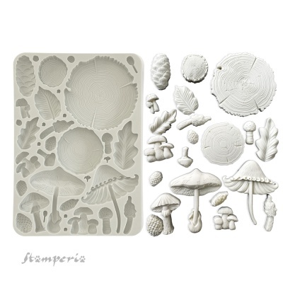 Molde silicone A5 - Golden Harmony wood and mushrooms  KACMA 536