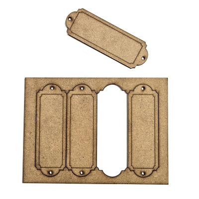 Conjunto 4 placas mdf 10x3,4cm 640210