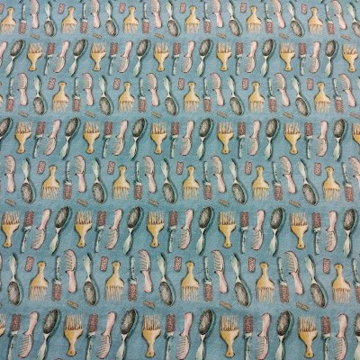 TECIDO INDIGO Cabeleireiro fundo azul