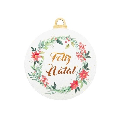 BOLA NATAL 10X0.3CM MDF BRANCO  550028
