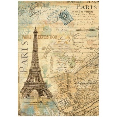 PAPEL ARROZ STAMPERIA A4 DFSA4775 "Around the world Paris"