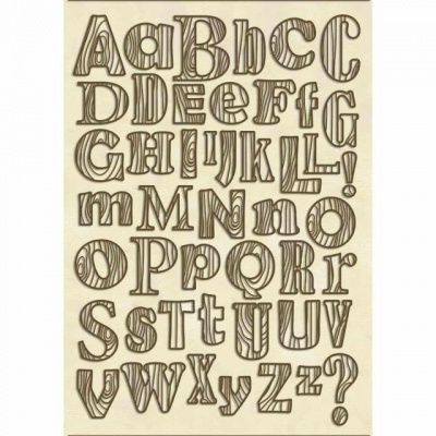 WOODEN SHAPES STAMPERIA A3 ALFABET KLSP074