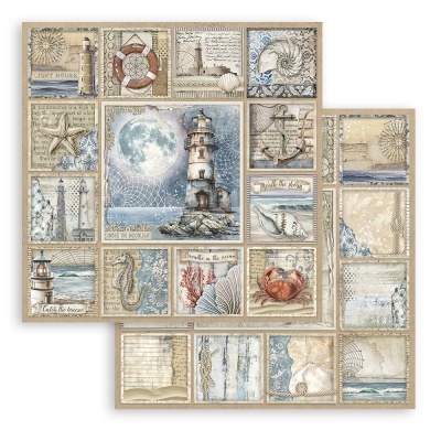 Papel Scrapbooking 2 faces - Silent Sea lighthouse   30X30cm SBB 1064