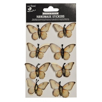 Borboletas, Little Birdie 8 pc Embellishment Butterfly Glint  CR98239