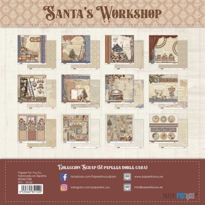 BLOCO 12 PAPEIS SCRAP 30,5x31,8cm SANTA S WORKSHOP PFY-15152  341047