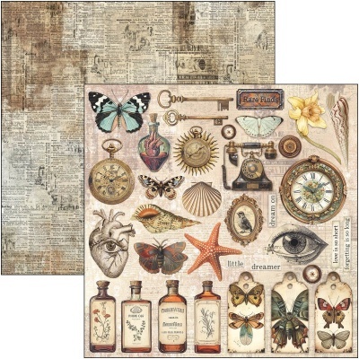 Bloco scrapbooking Ciao Bella 12"x12" (30,5x30,5cm) Cabinet of curiosities CBPM085