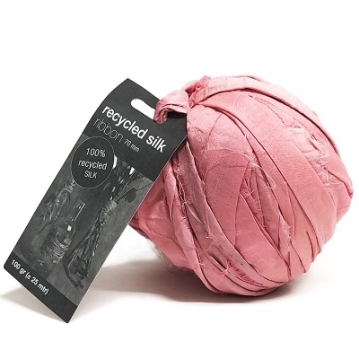 Fita Seda Natural reciclada Rosa Velho