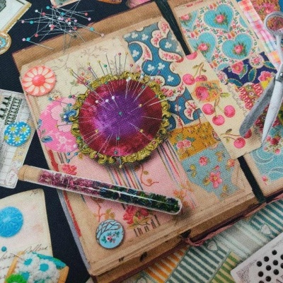 Tecido Michael Miller "Vintage Sewing Stash" by Aimee Stewart 65605