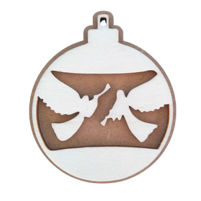 Bola recortada com fundo em MDF  "Anjos"  8cm 98475