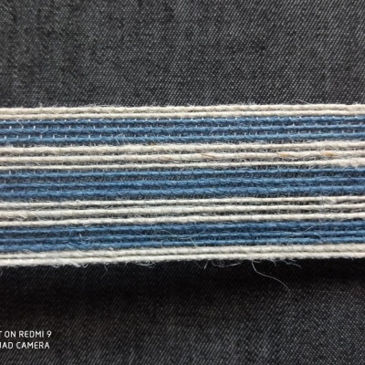 Fita linho riscas Azul/Creme 025.0320 F0062