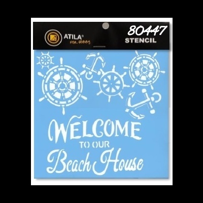 Stencil "Welcome Beach House" 30x30cm 80447