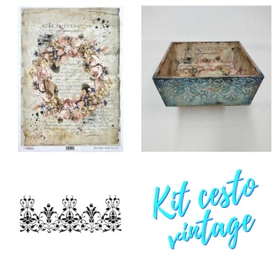 Kit "Cesto Flores Vintage"   241101